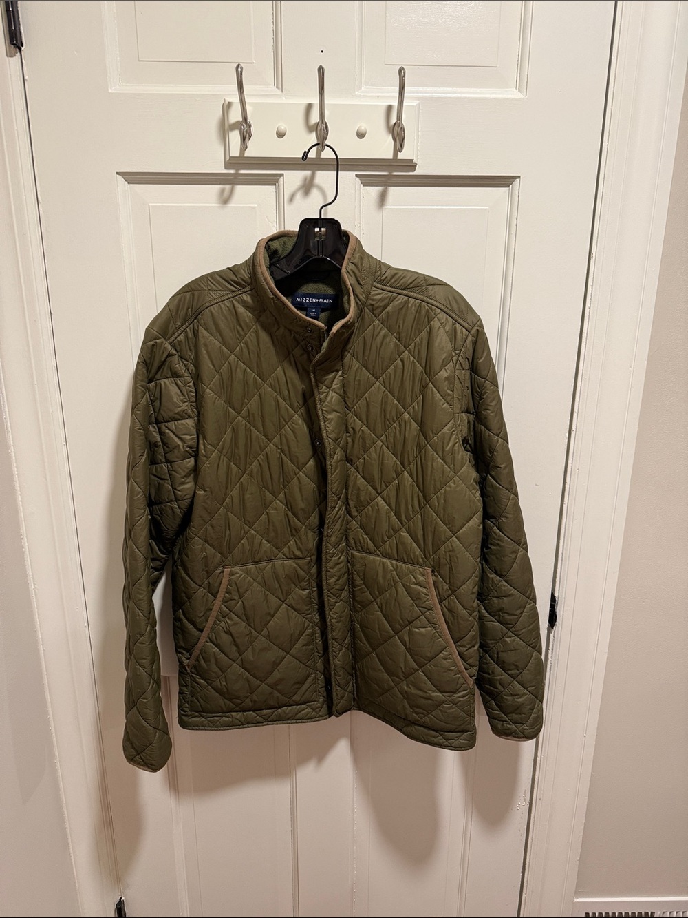 Mizzen+Main Olive Quilted Lightweight Jacket